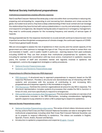 National Society Institutional Preparedness
